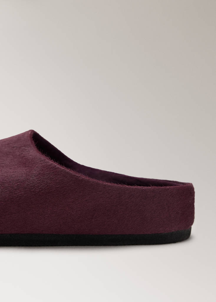 Felt clog slippers — Burgundy