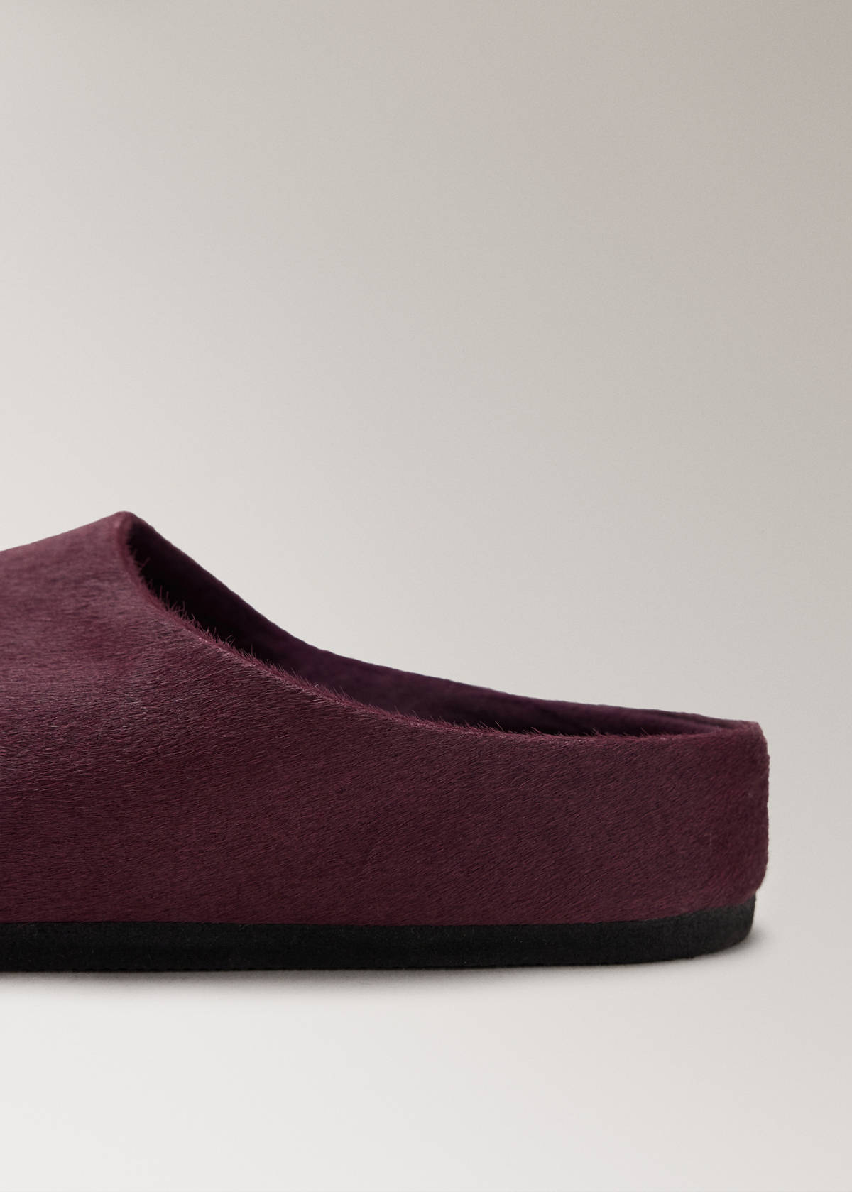 Felt clog slippers — Burgundy
