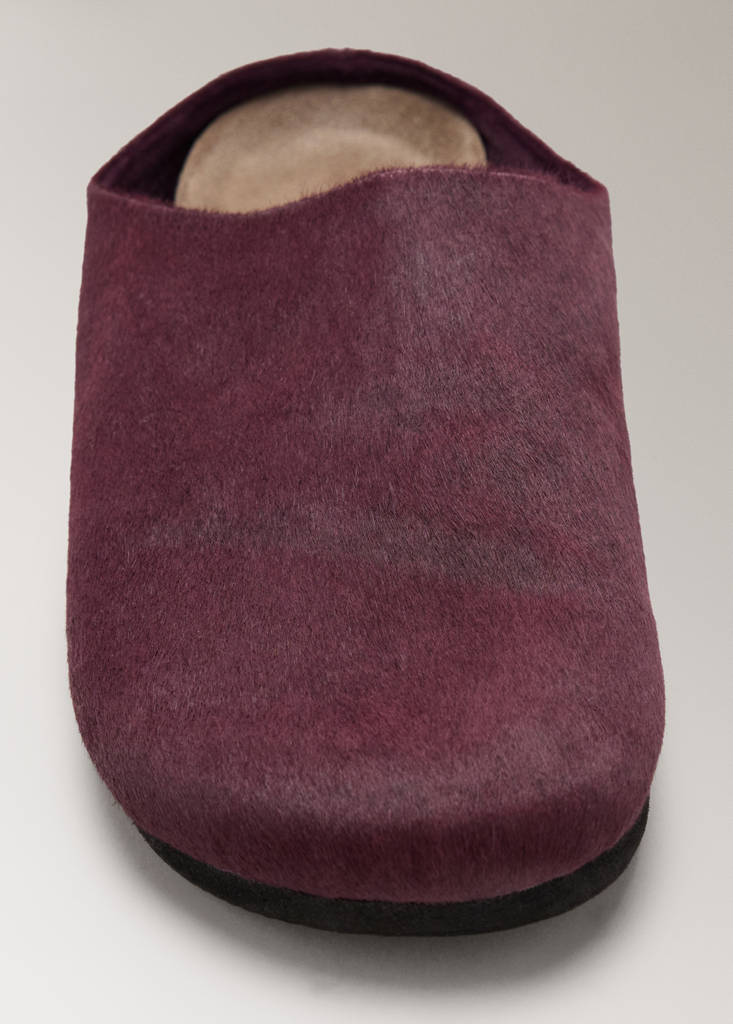 Felt clog slippers — Burgundy