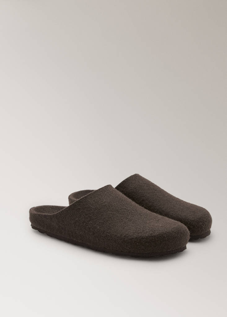 Felt clog slippers — Brown