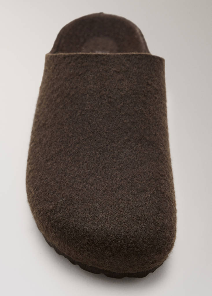 Felt clog slippers — Brown