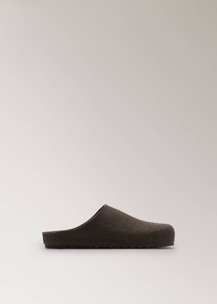 Felt clog slippers — Brown
