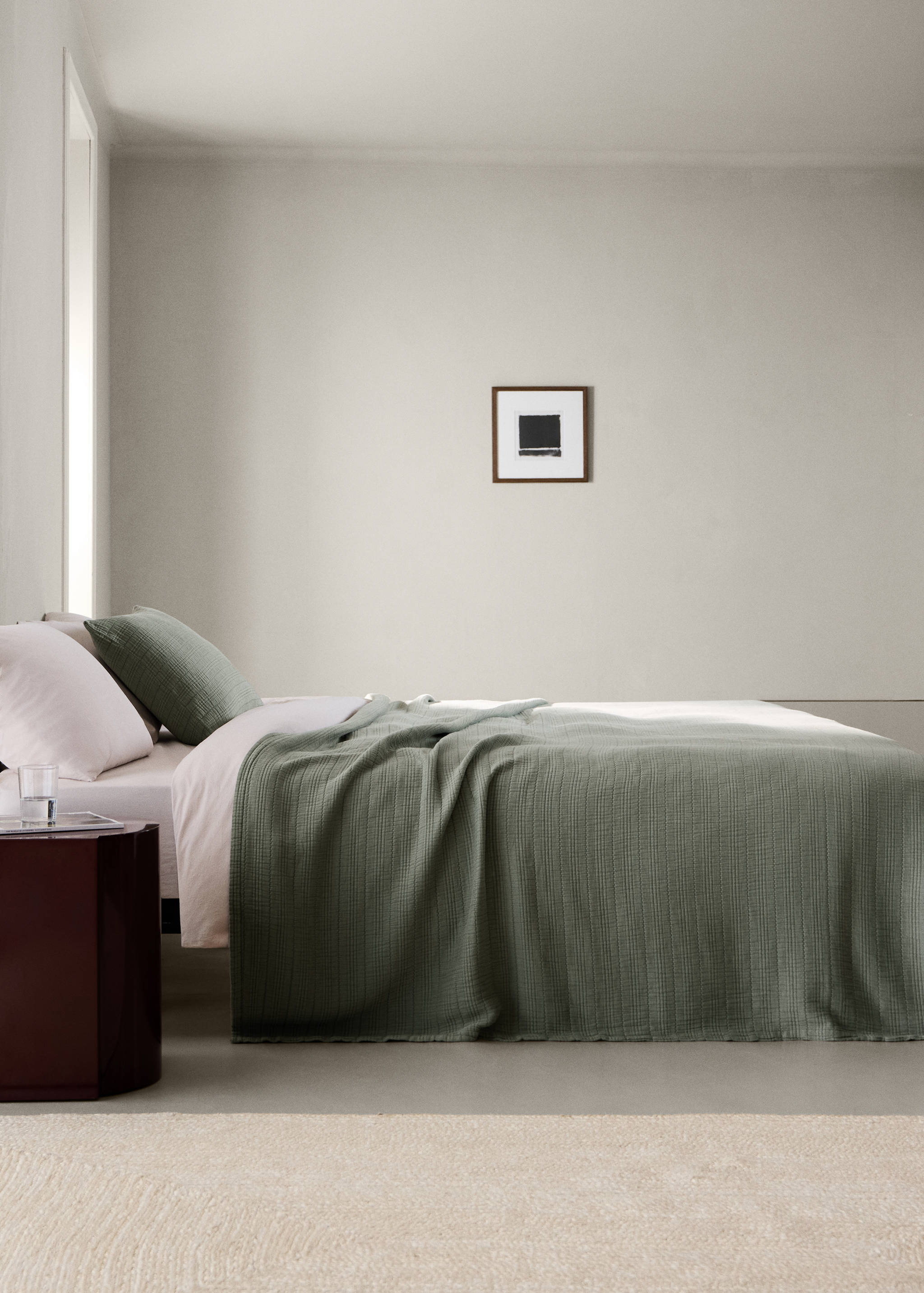 Garment-dyed sprei van wafelkatoen, bed 180/200 cm - Overzichtstekening