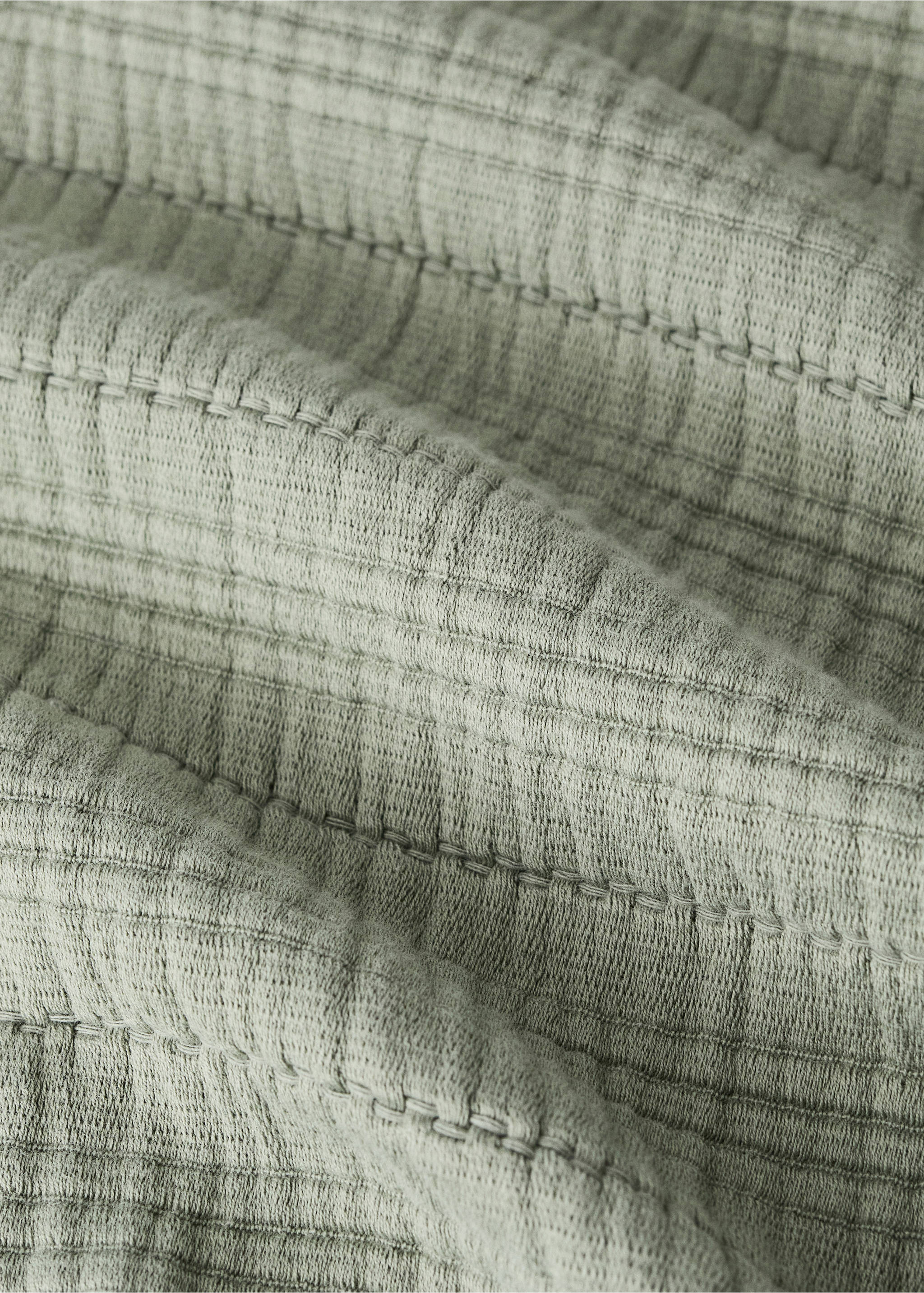 Garment-dyed sprei van wafelkatoen, bed 180/200 cm - Detail van het artikel 1, Groen. Ref: 37052943-00.