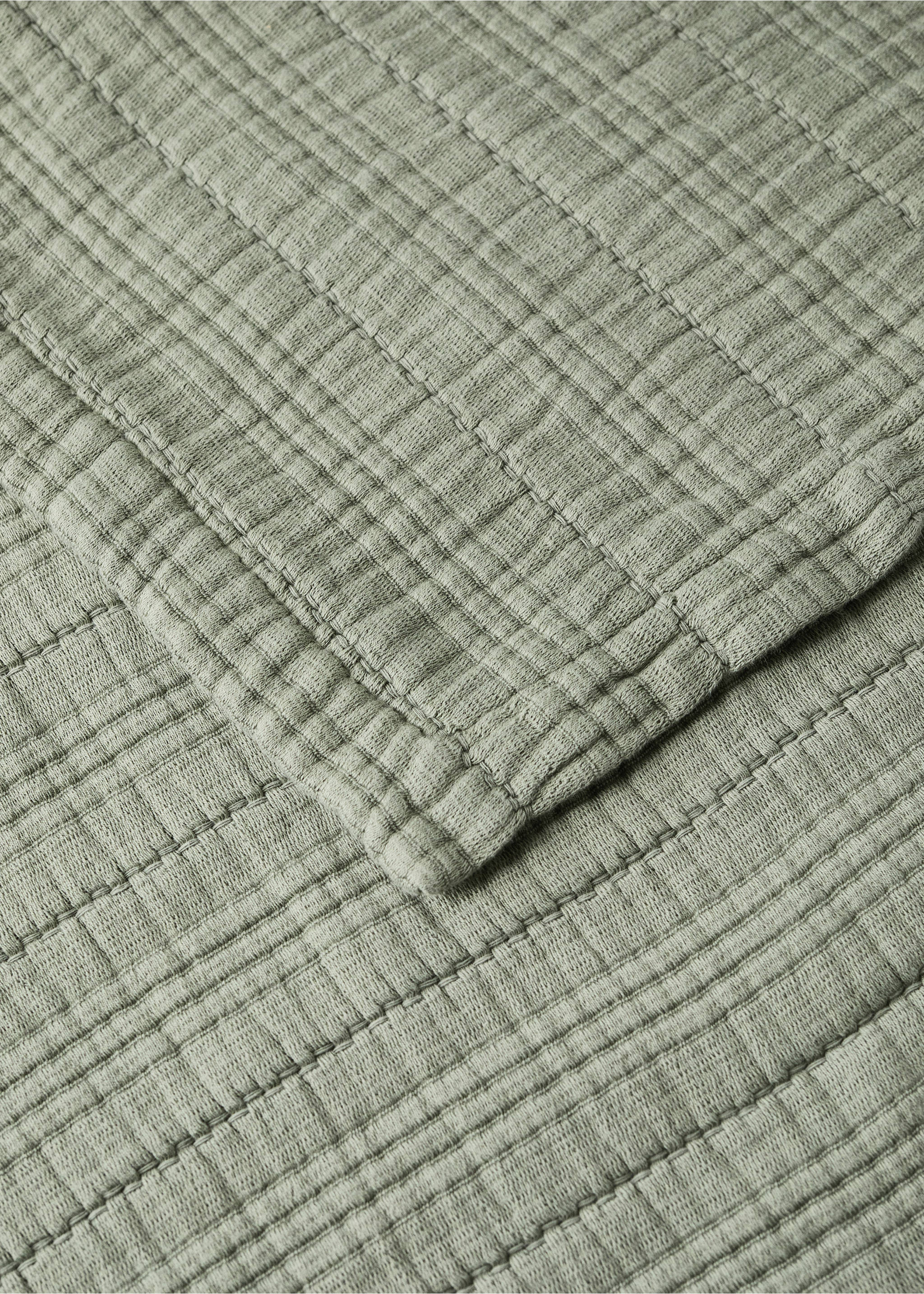 Garment-dyed sprei van wafelkatoen, bed 180/200 cm - Detail van het artikel 2, Groen. Ref: 37052943-00.
