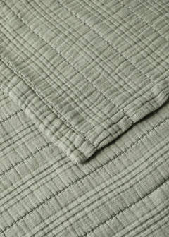 Stückgefärbte Tagesdecke aus Baumwolle für 180/200 cm Bett — Grün 3