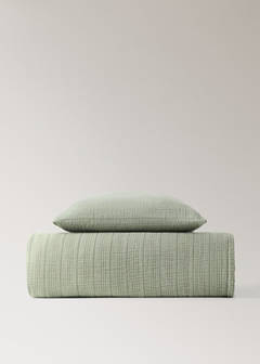 Stückgefärbte Tagesdecke aus Baumwolle für 180/200 cm Bett — Grün 4