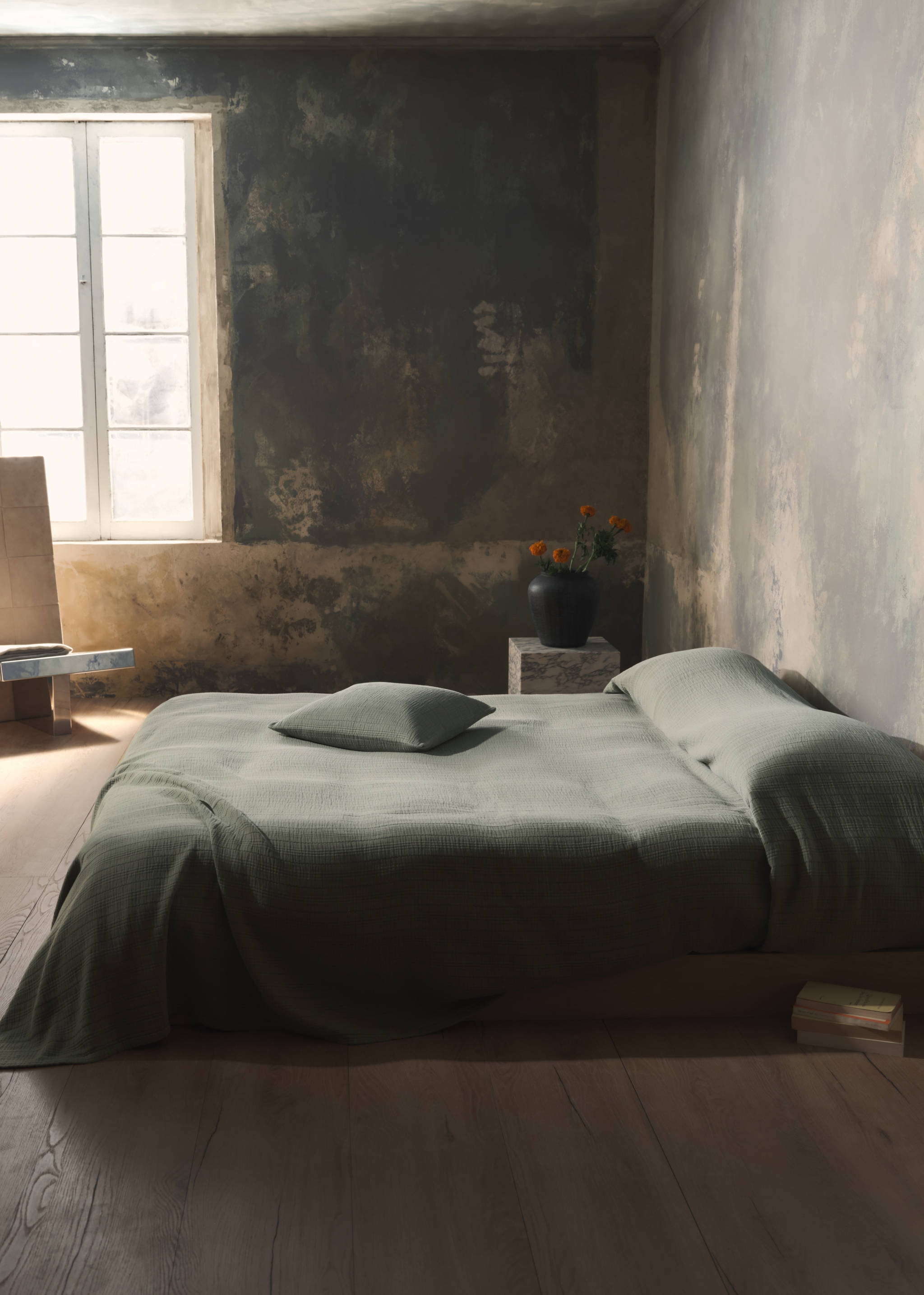 Cotton waffle garment-dyed bedspread for 180/200 cm bed - Details of the article 5