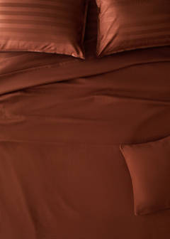 Stückgefärbte Tagesdecke aus Baumwolle für 180/200 cm Bett — Kognac 7