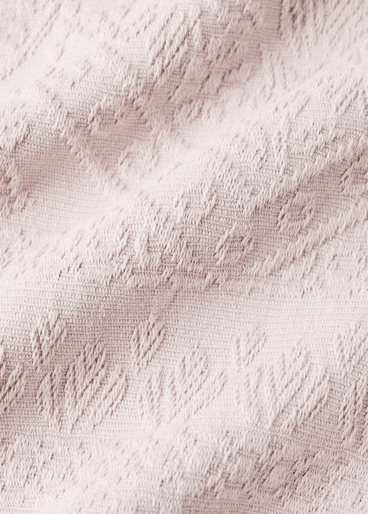 Vorgewaschene Jacquard-Tagesdecke, 300 g, für Betten 130/140/150 cm — Zartrosa