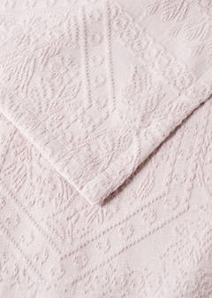 Vorgewaschene Jacquard-Tagesdecke, 300 g, für Betten 90/105 cm — Zartrosa 3