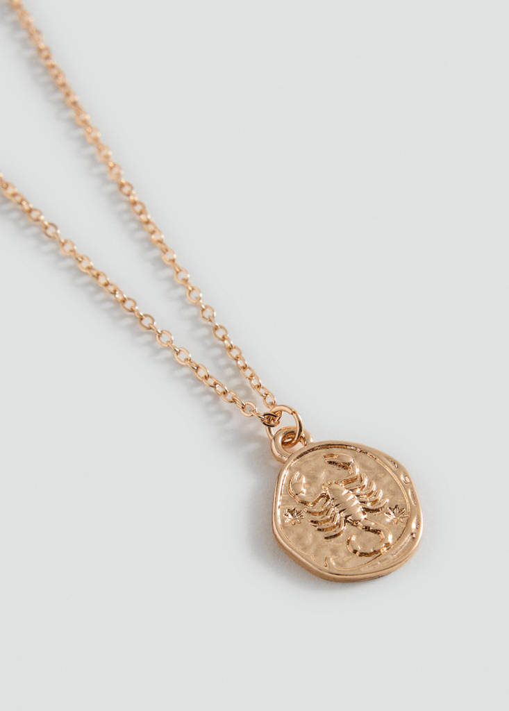Scorpio horoscope pendant necklace — Gold