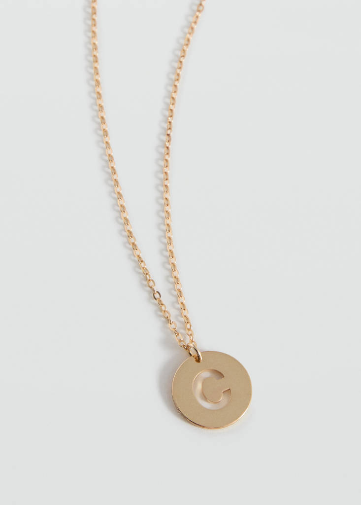 Letter Pendant Necklace — Gold