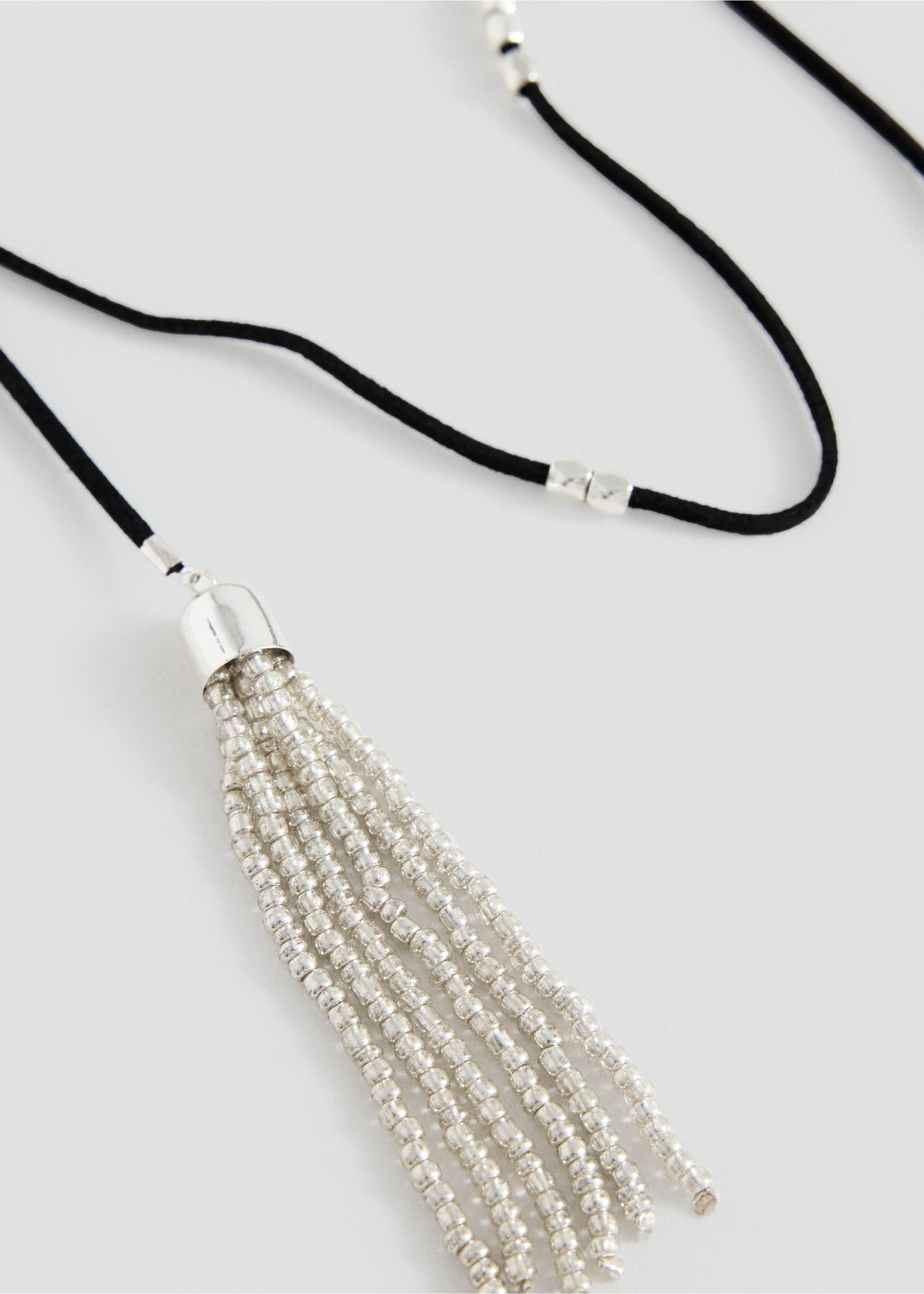 Beaded cord necklace - Medium plane, Black. Ref: 37052960-00.