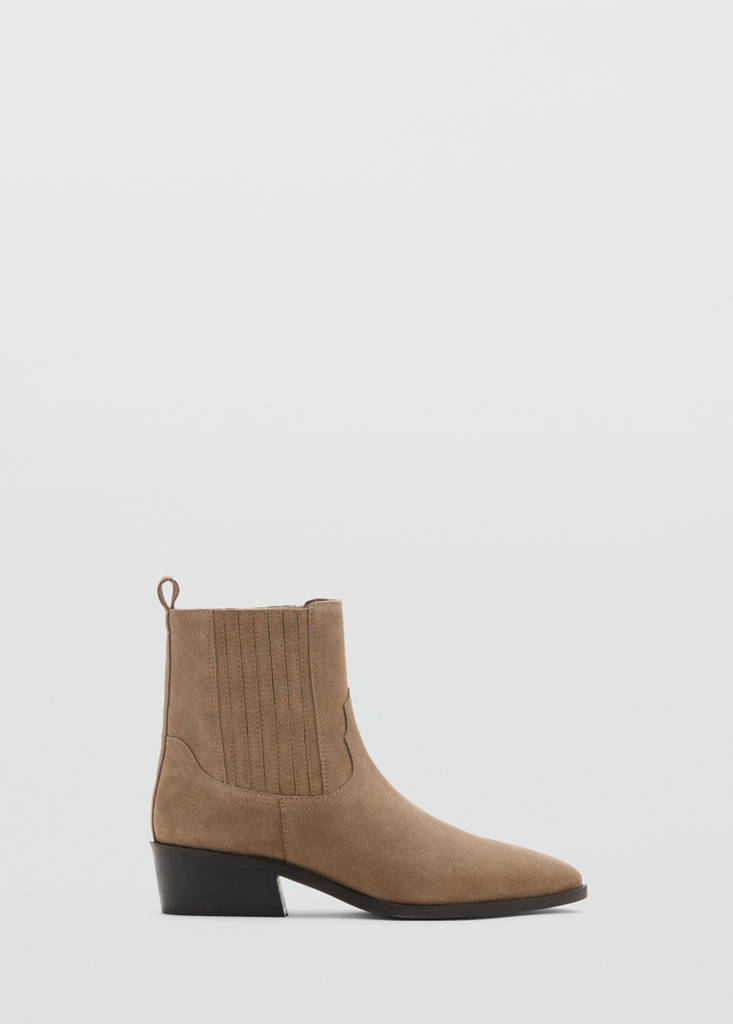 Suede leather ankle boots — Sand