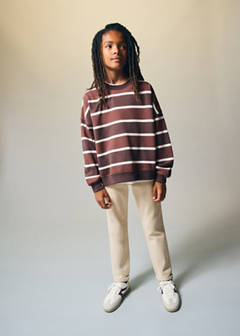 Cotton jeans with rolled-up hems — Beige 1
