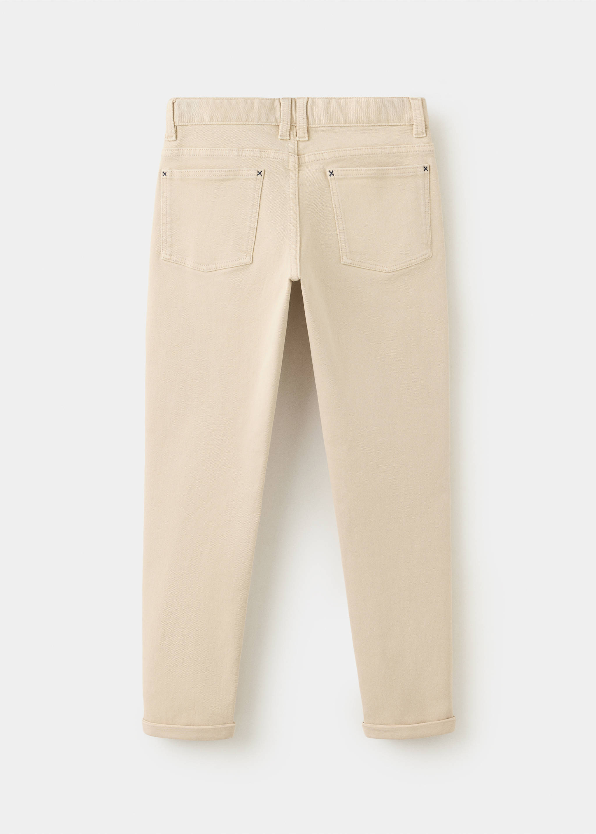 Regular-waist cotton jeans - Reverse of the article, Beige. Ref: 37053275-00.