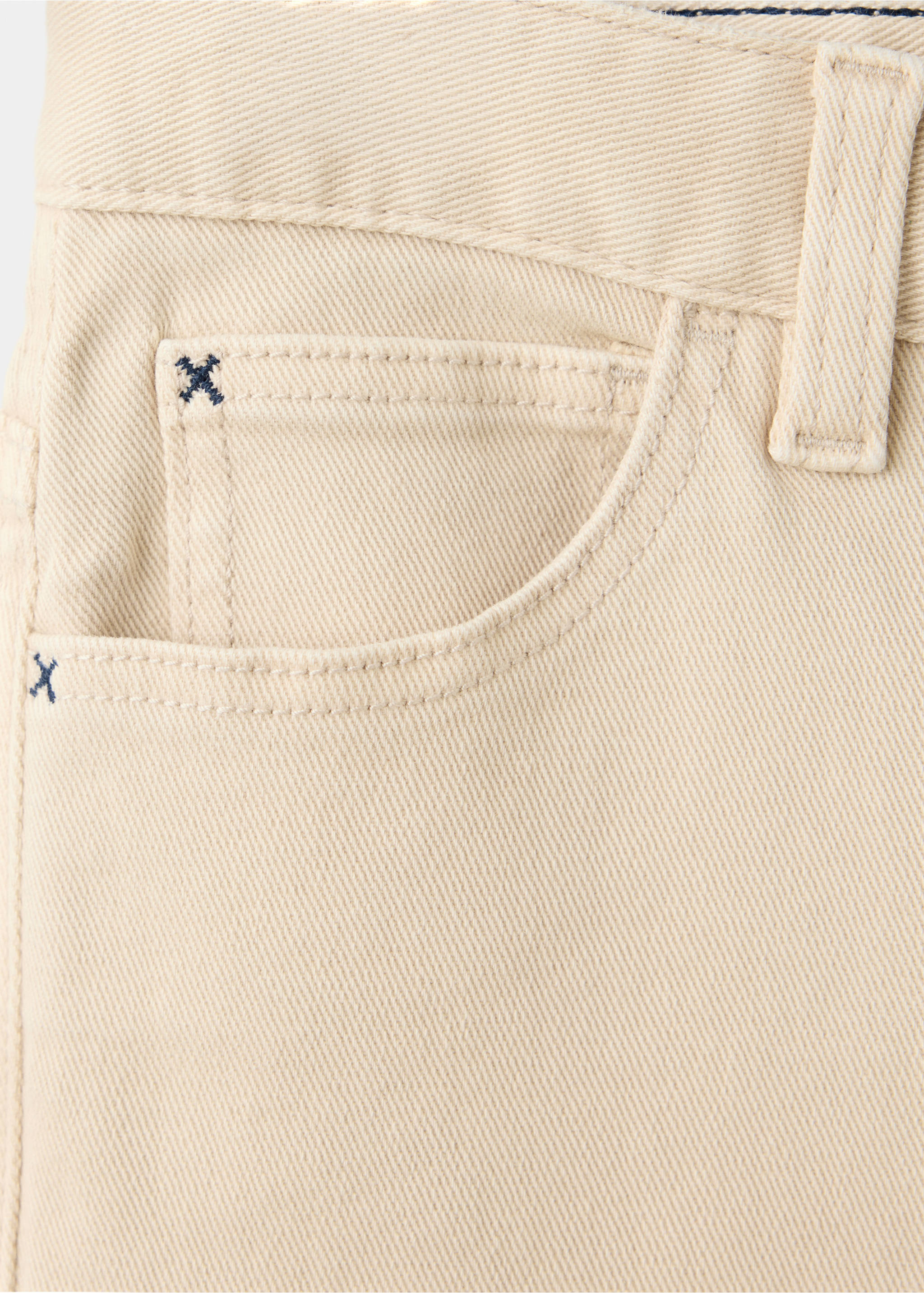 Regular-waist cotton jeans - Details of the article 0, Beige. Ref: 37053275-00.