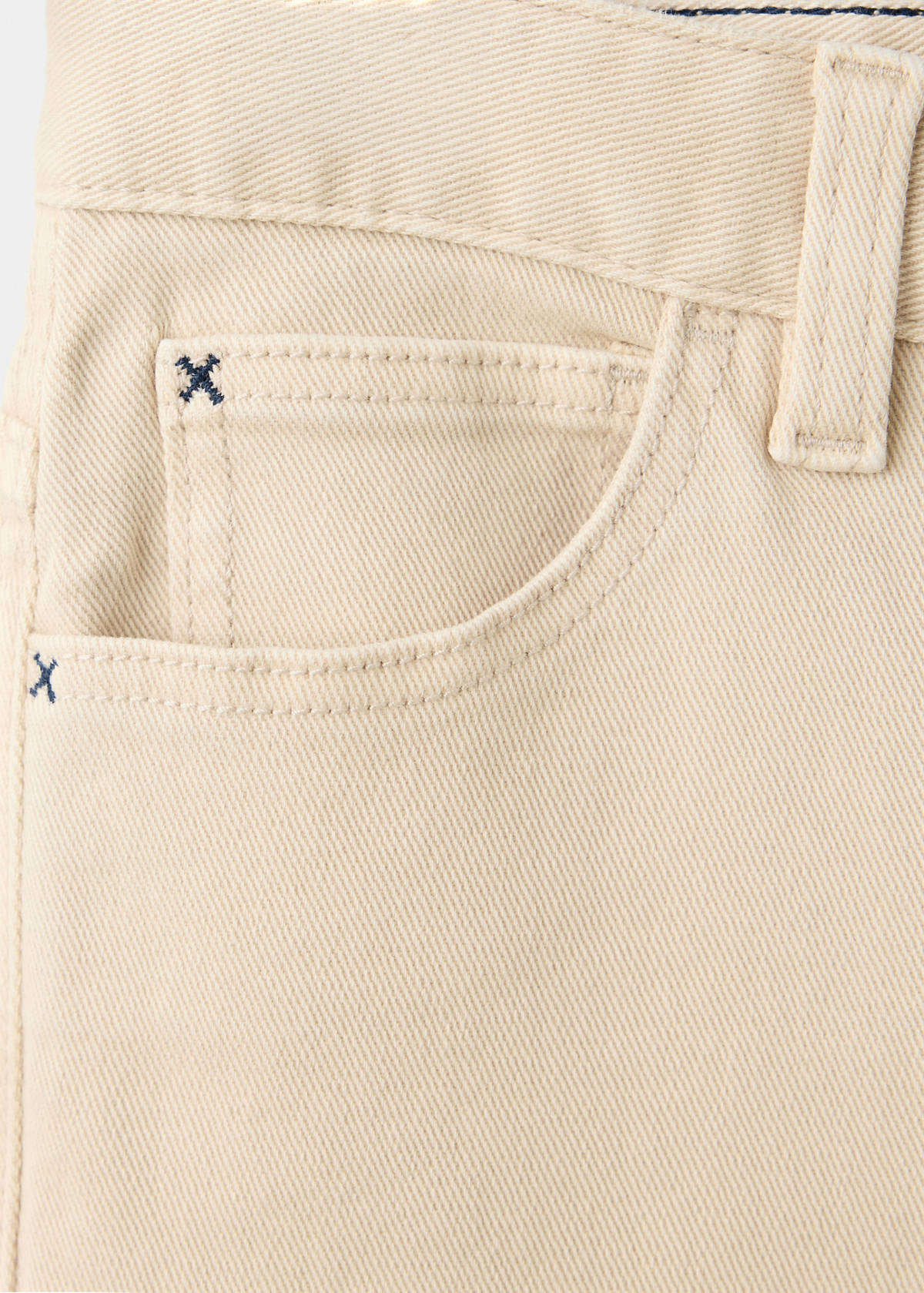 Cotton jeans with rolled-up hems — Beige