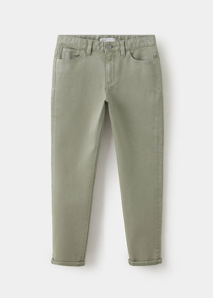 Mango Kids' Jean Coton Regular-fit In Kaki