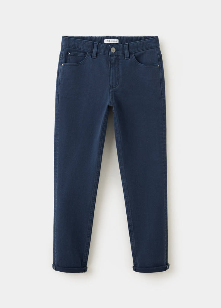 Mango Kids' Jean Coton Regular-fit In Bleu Marine