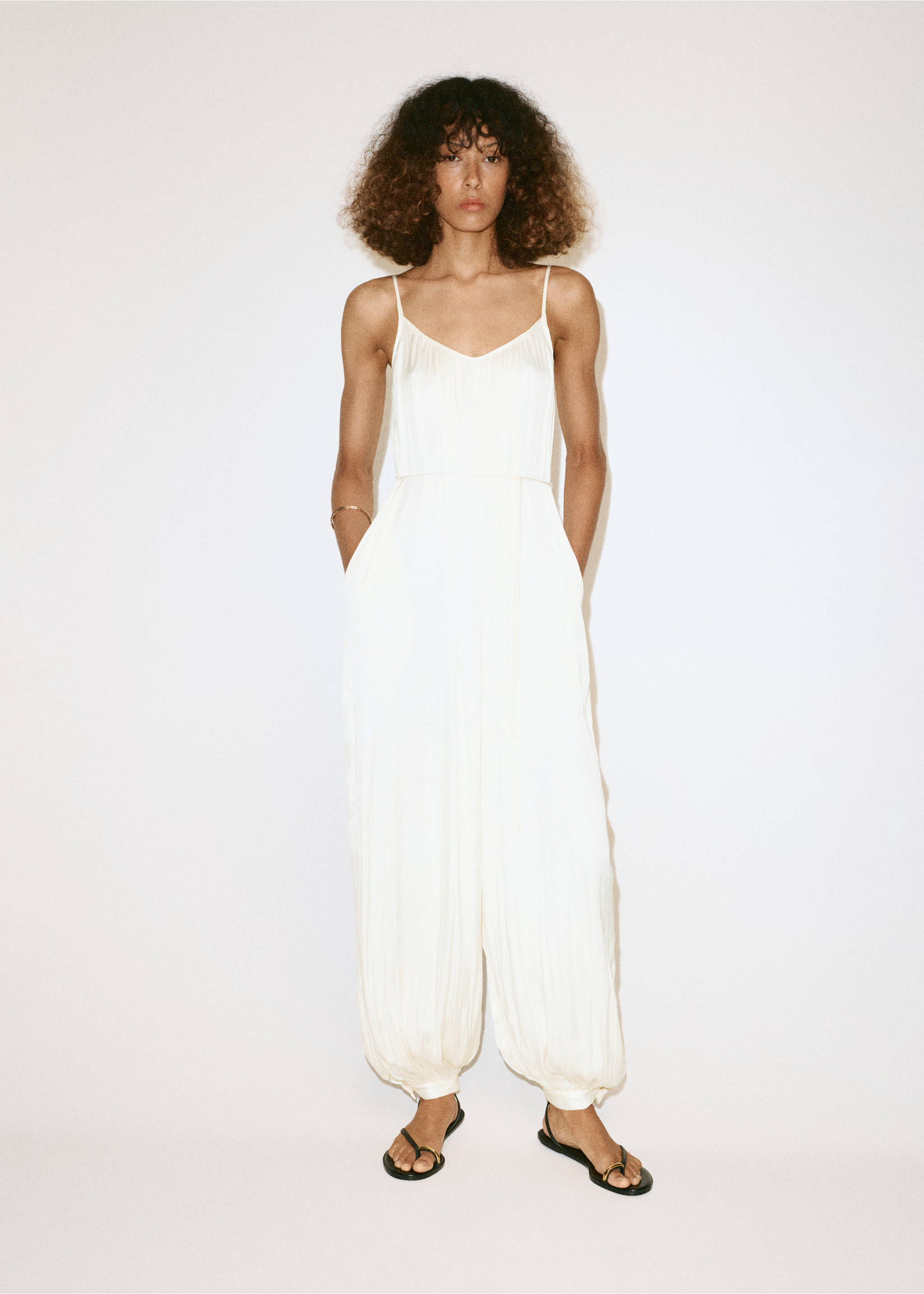 Fluid harem-style jumpsuit - General plane, Off White. Ref: 37053278-00.