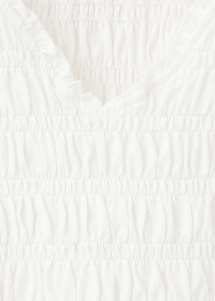 Ruched cotton top — Off White