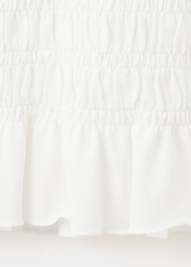 Ruched cotton top — Off White