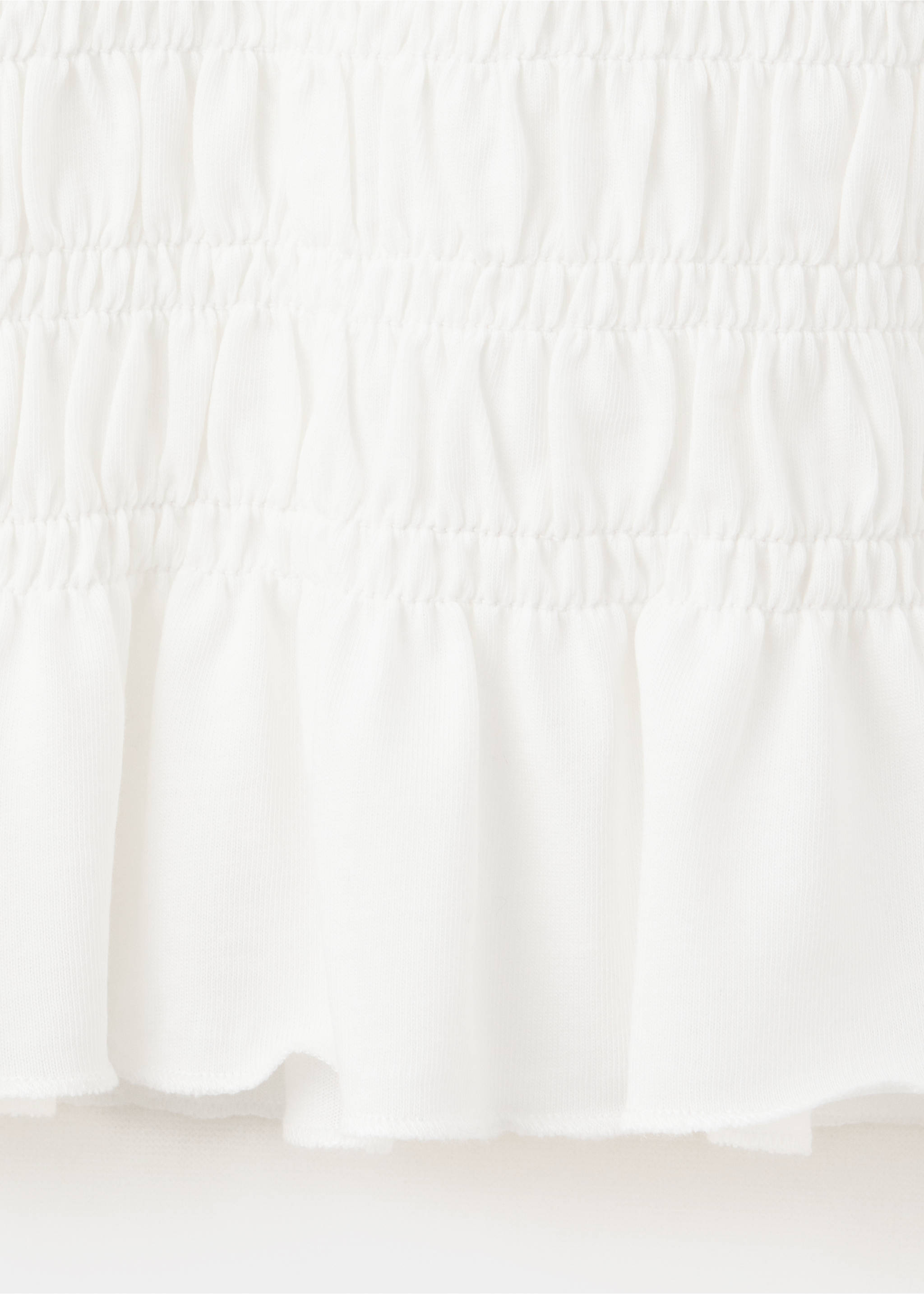 Ruched cotton top - Details of the article 0, Off White. Ref: 37053280-00.