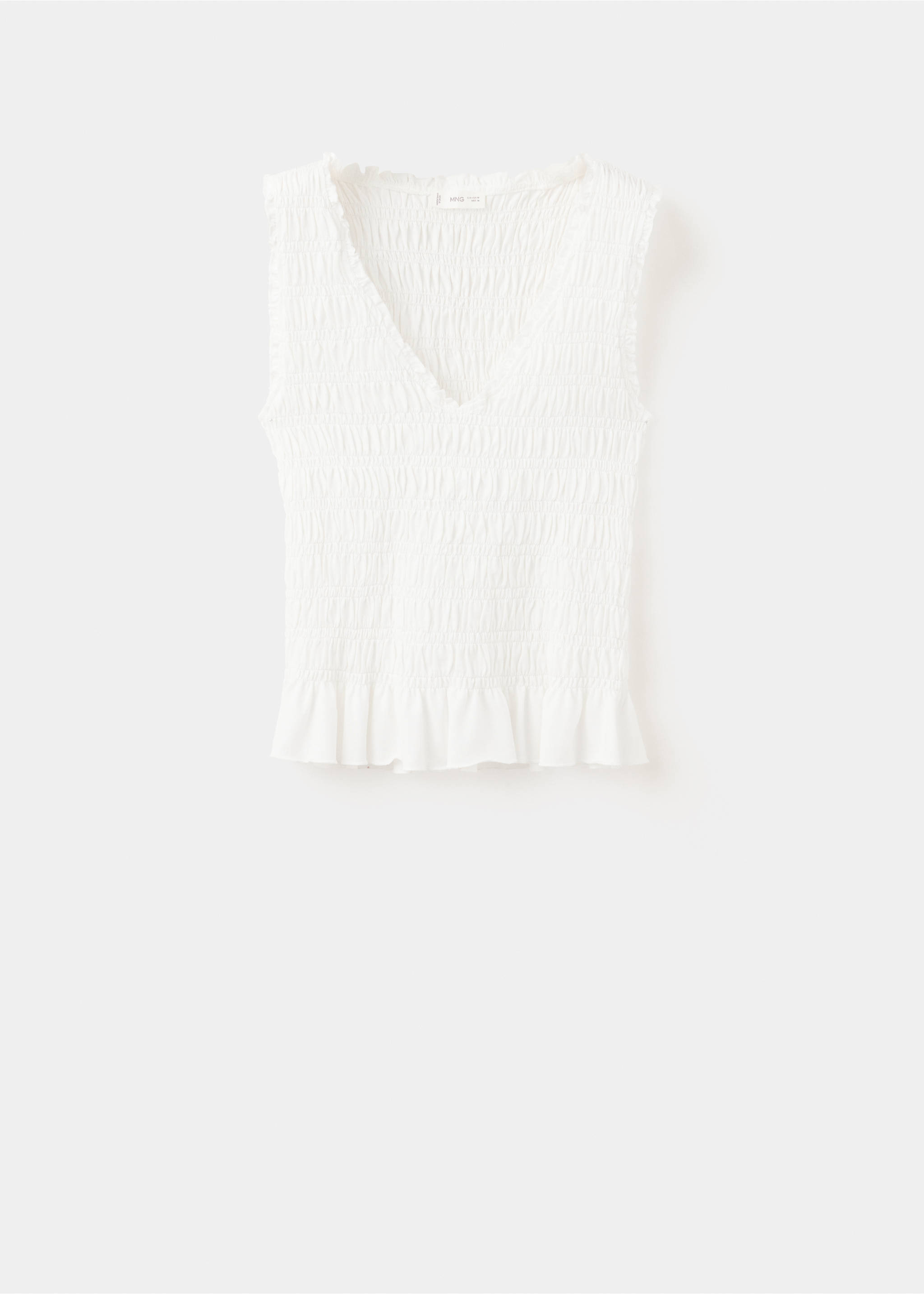 Ruched cotton top - Article without model, Off White. Ref: 37053280-00.