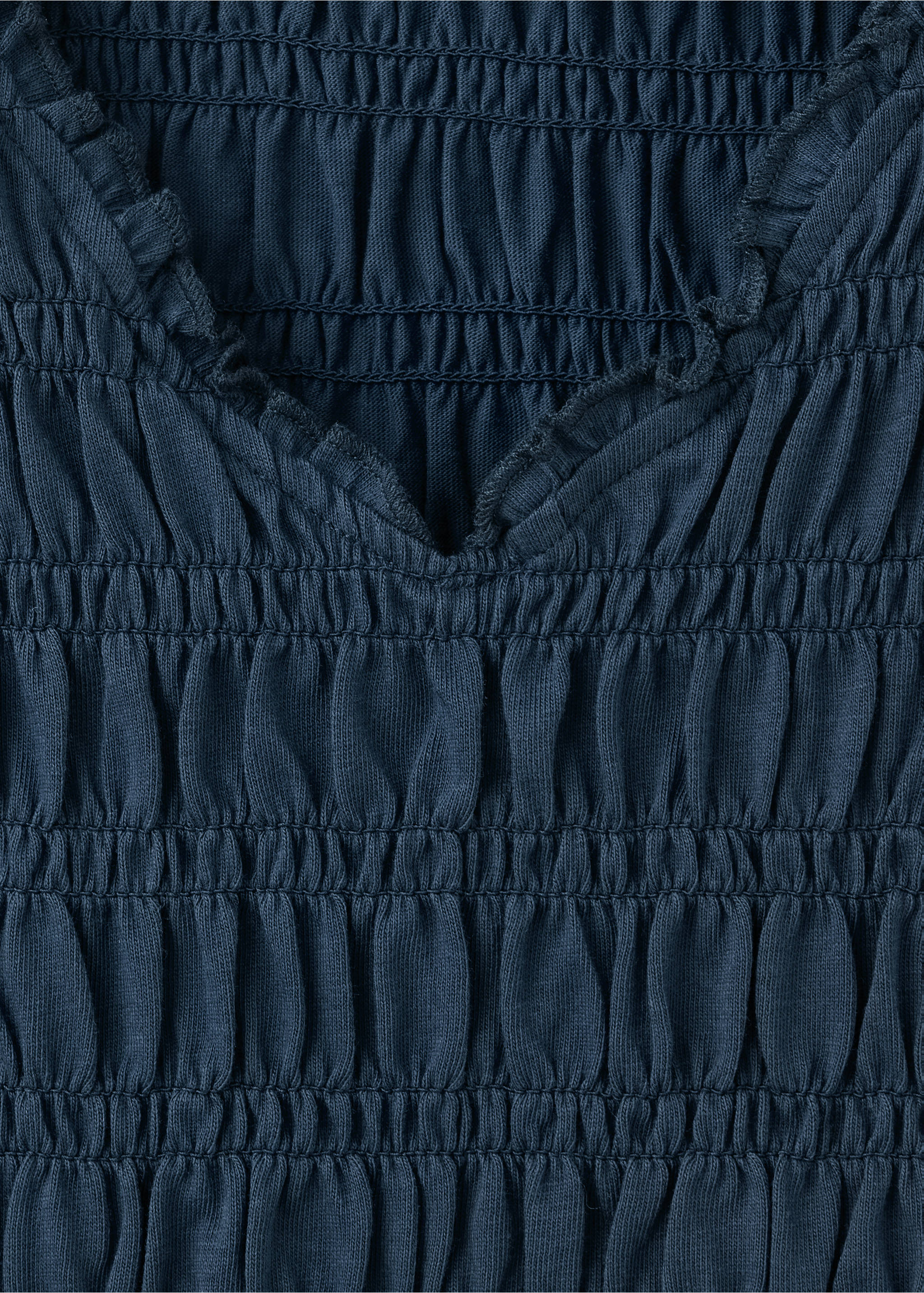 Baumwoll-Top mit Raffdetails - Detail des Artikels 8, Marineblau. Ref: 37053281-00.
