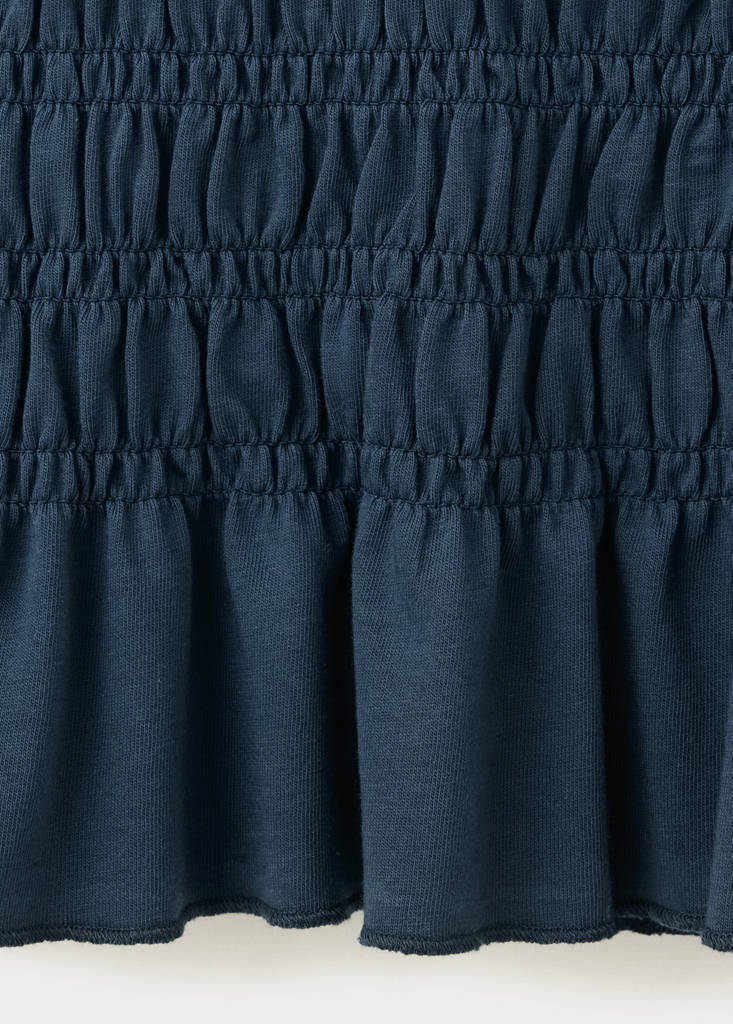 Ruched cotton top — Navy