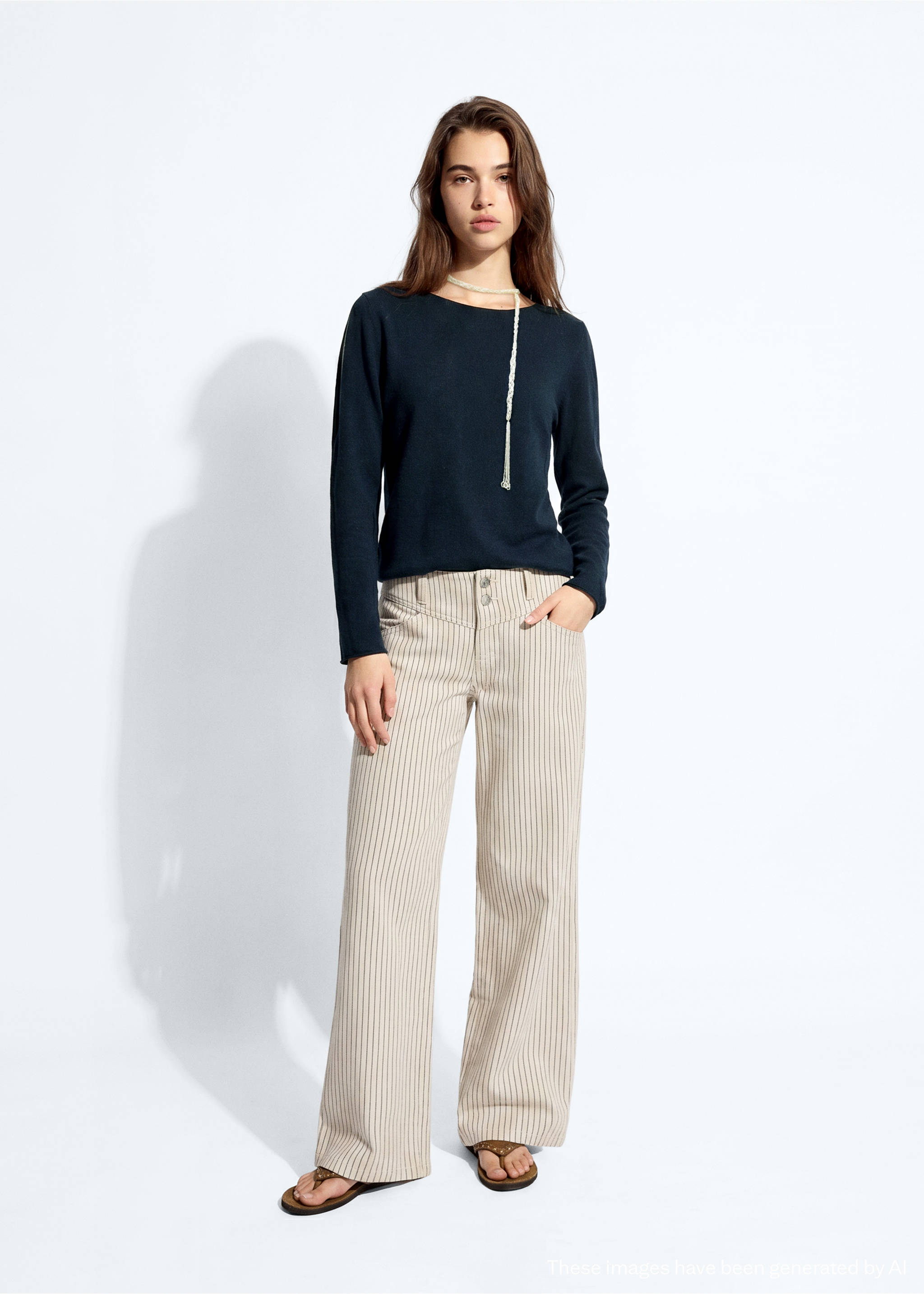 Knitted sweater with openings - General plane, Navy. Ref: 37053283-00.