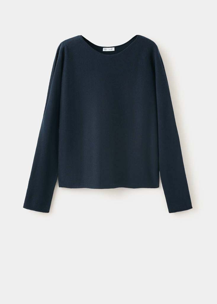 Knitted sweater with openings — Navy