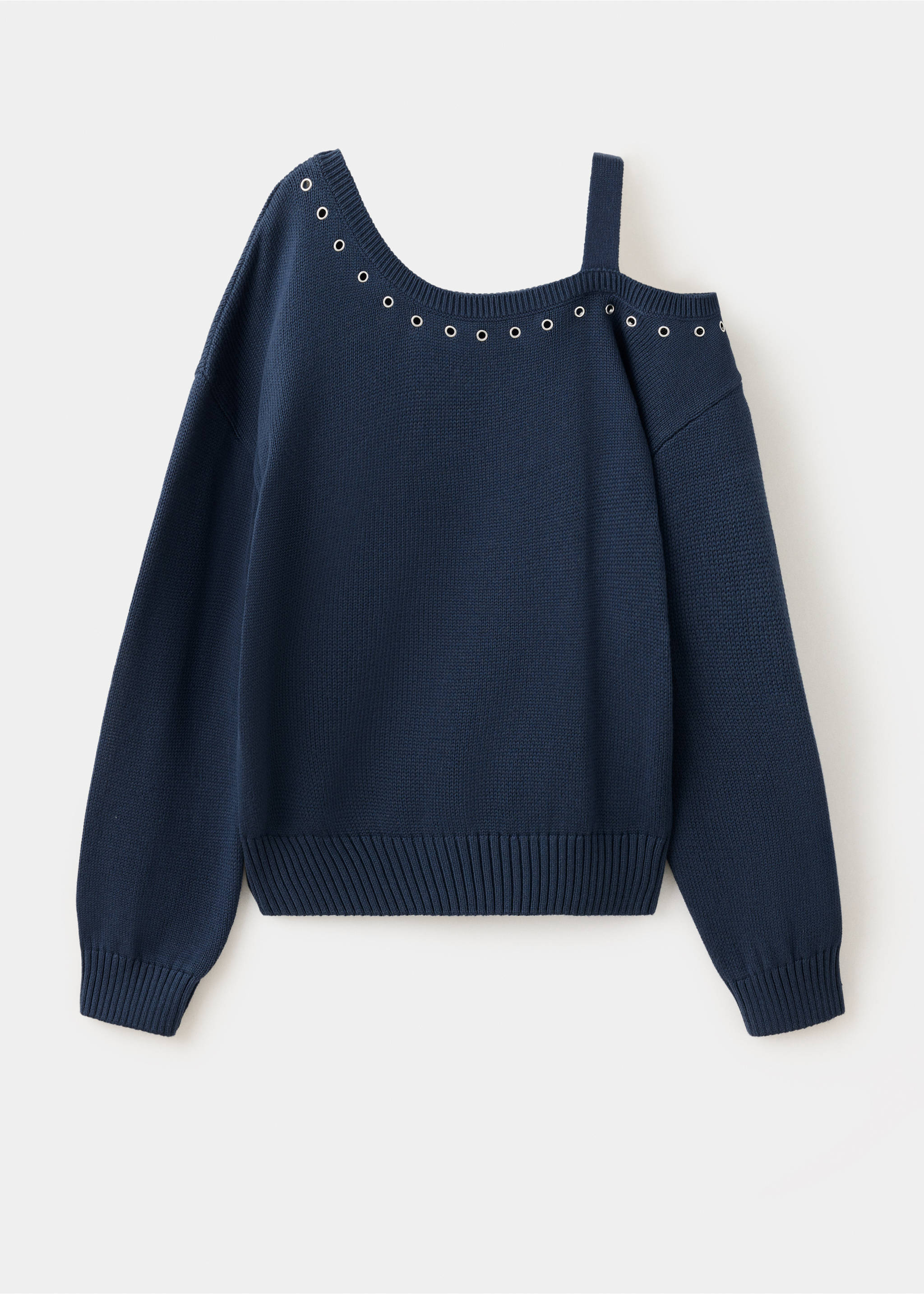100% cotton asymmetric jersey jumper - Article without model, Navy. Ref: 37053285-00.