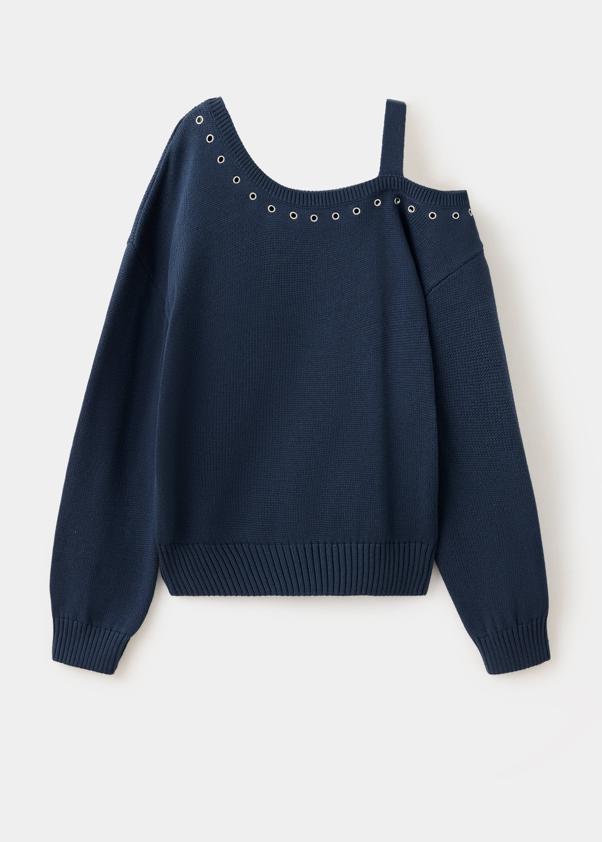 Pull asymétrique en maille 100 % coton - Article sans modèle