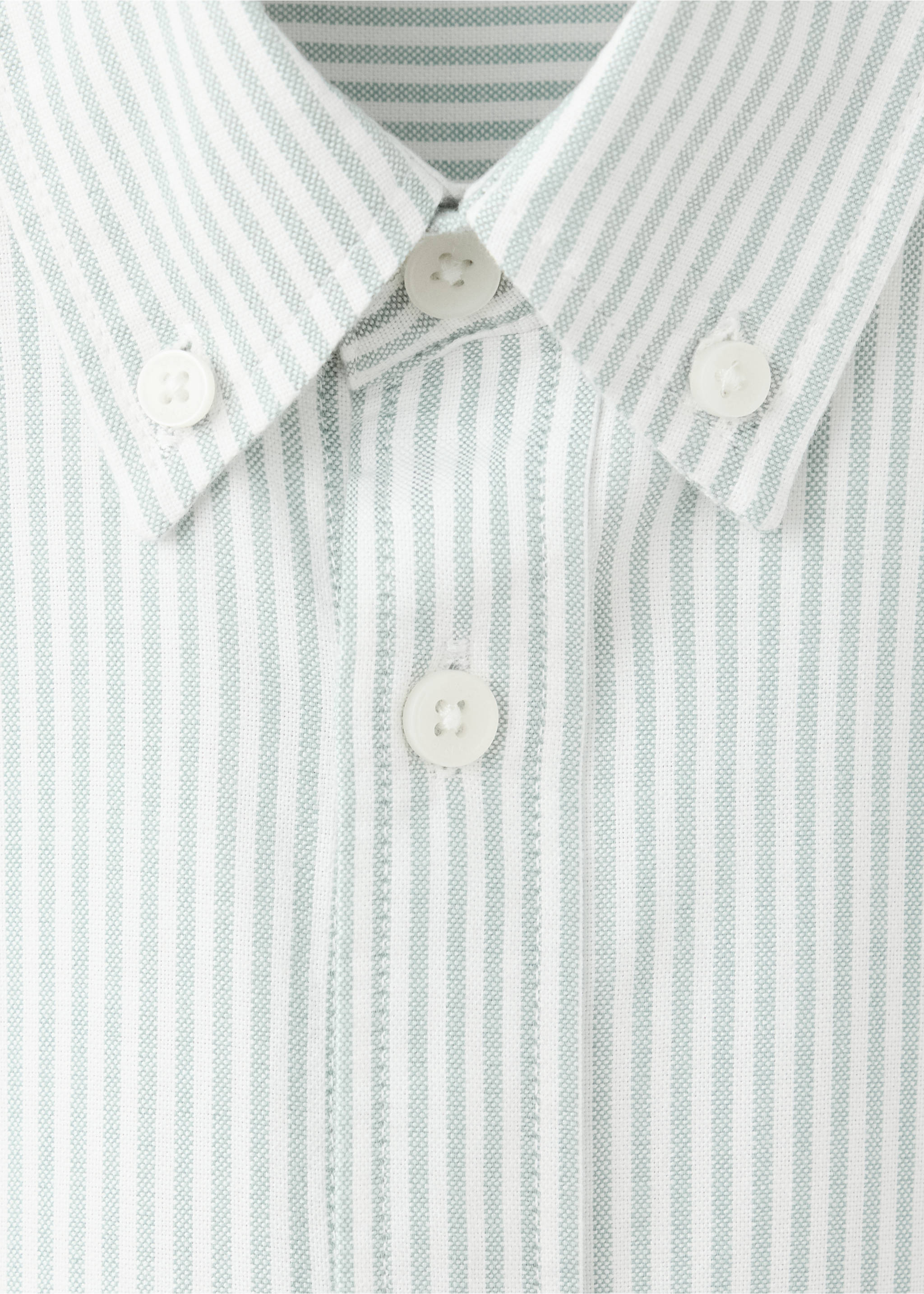 100% cotton striped shirt - Details of the article 8, Green. Ref: 37053289-00.