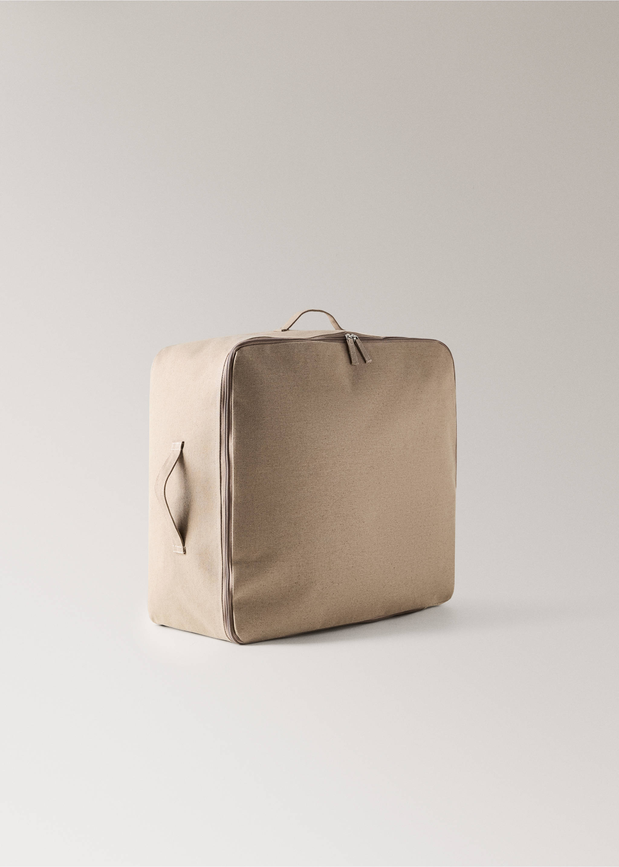 100% cotton large storage box - Details of the article 1, Beige. Ref: 37053290-00.