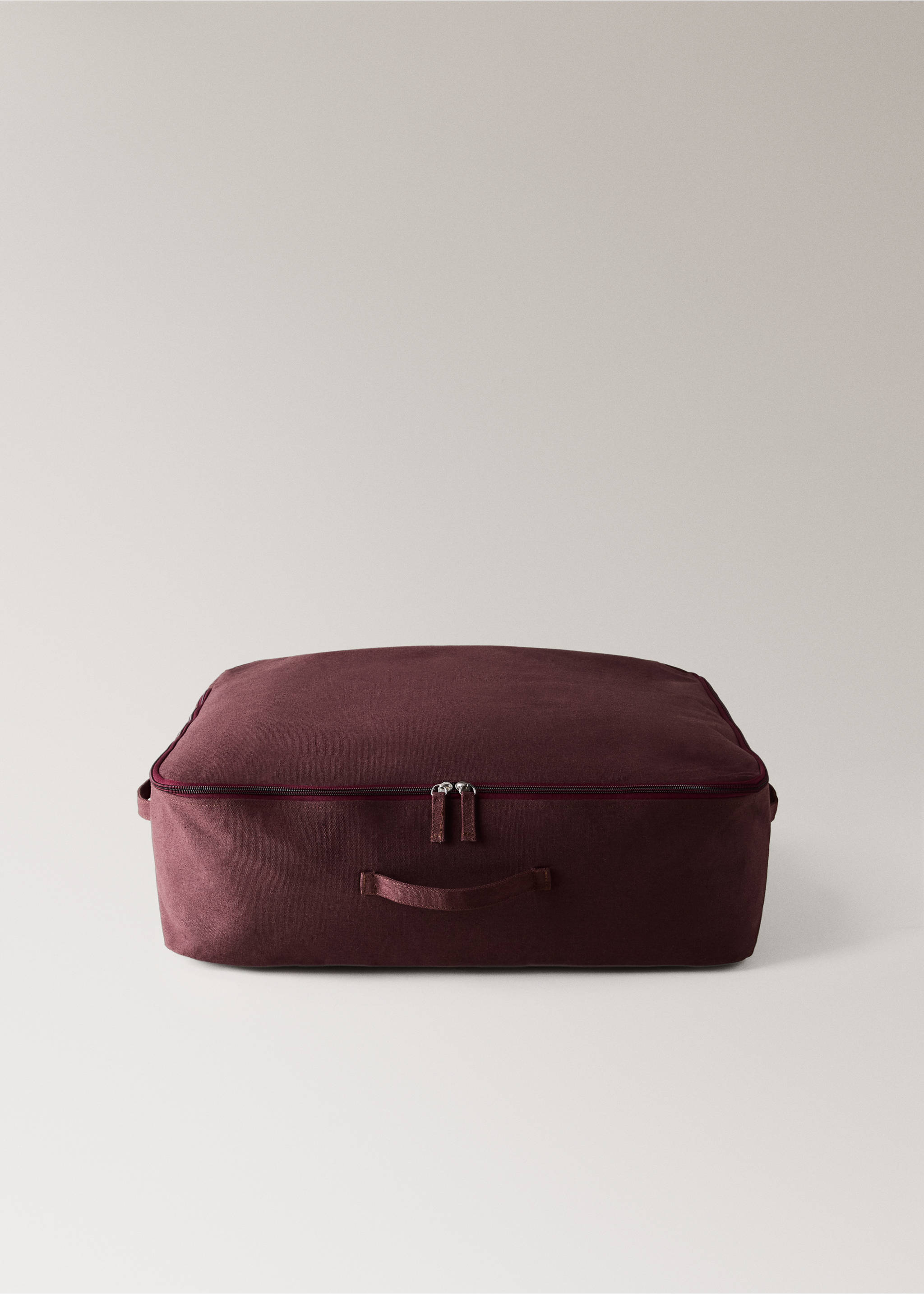 100% cotton large storage box - Details of the article 2, Burgundy. Ref: 37053290-00.