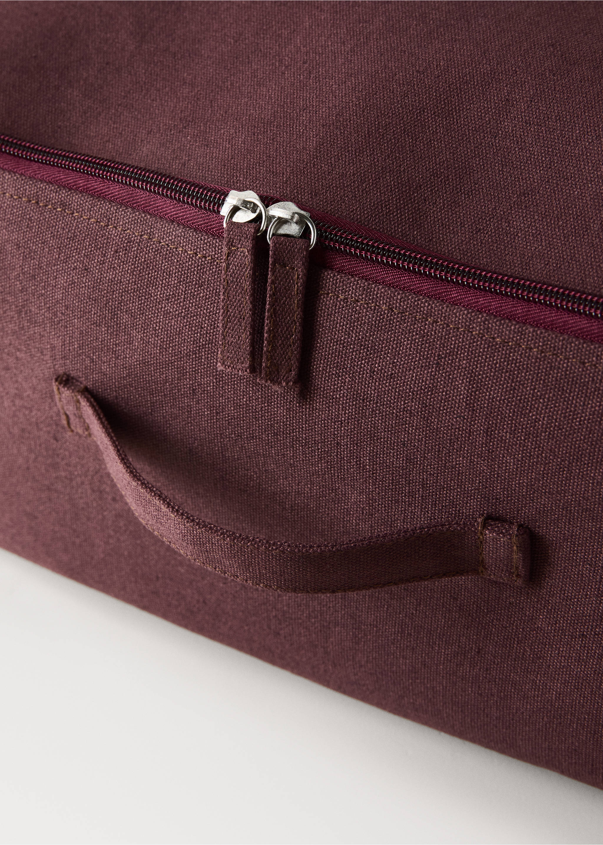 100% cotton large storage box - Details of the article 3, Burgundy. Ref: 37053290-00.