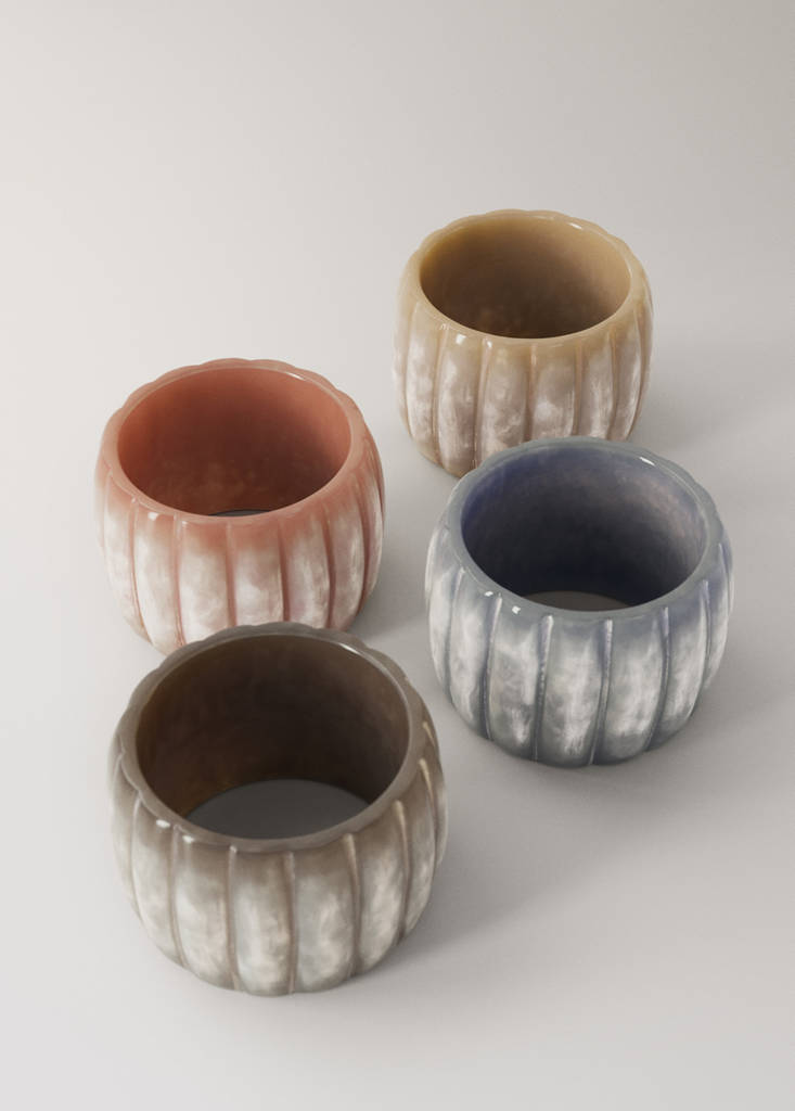 Resin Napkin Holder set of 4 — Nude