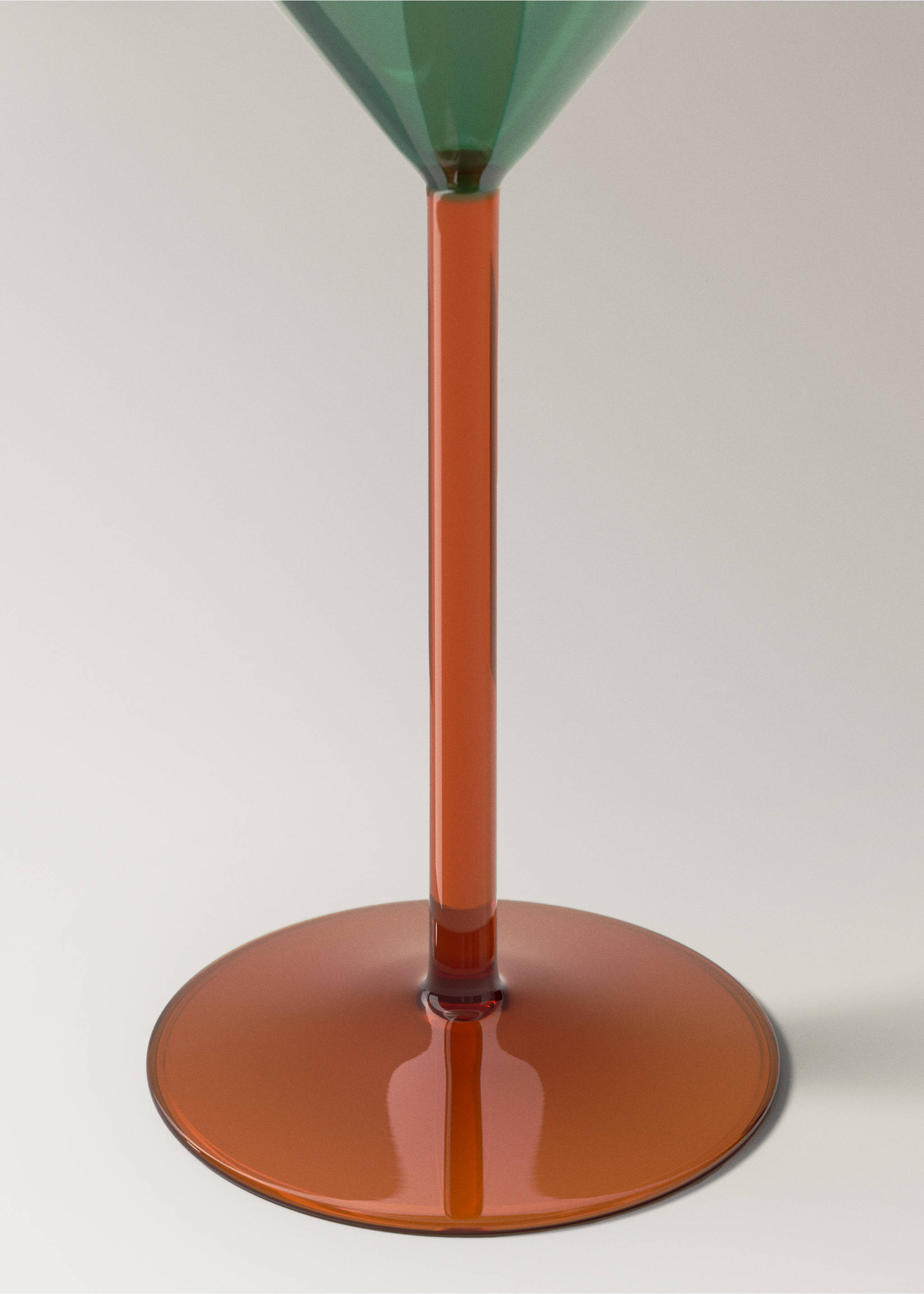 Two-tone glass cocktail coupe - Details of the article 2, Orange. Ref: 37053298-00.