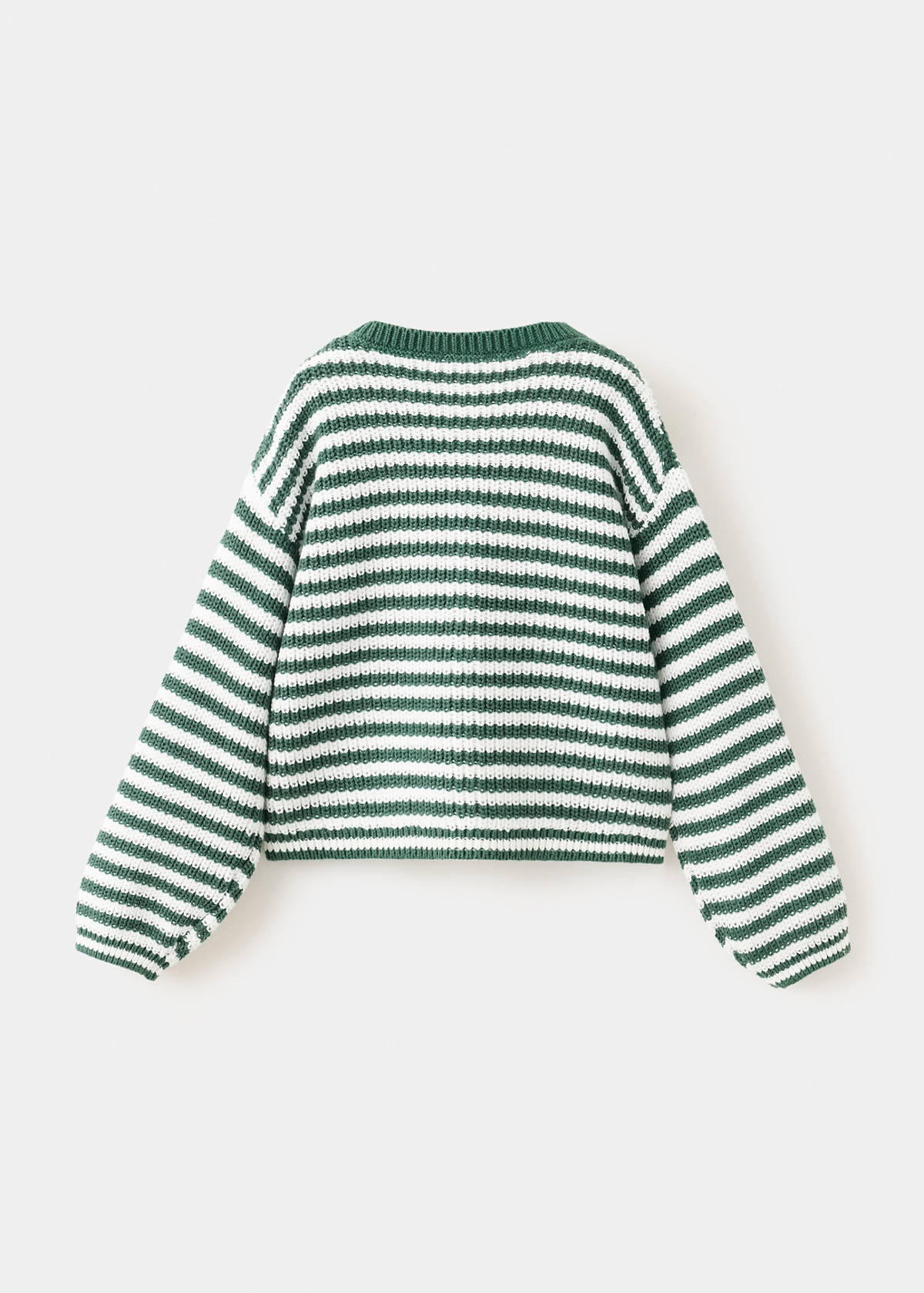 Stripped knit cardigan — Green