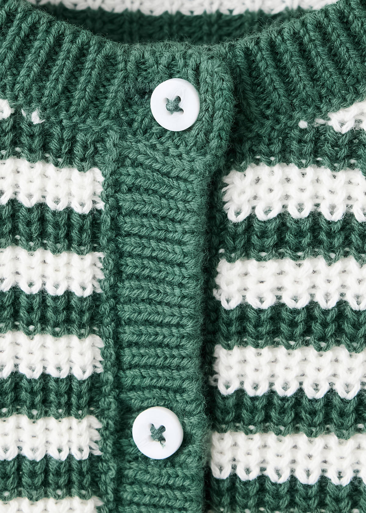Stripped knit cardigan — Green