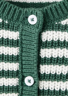 Stripped knit cardigan — Green 3