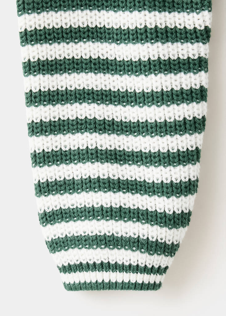 Stripped knit cardigan — Green