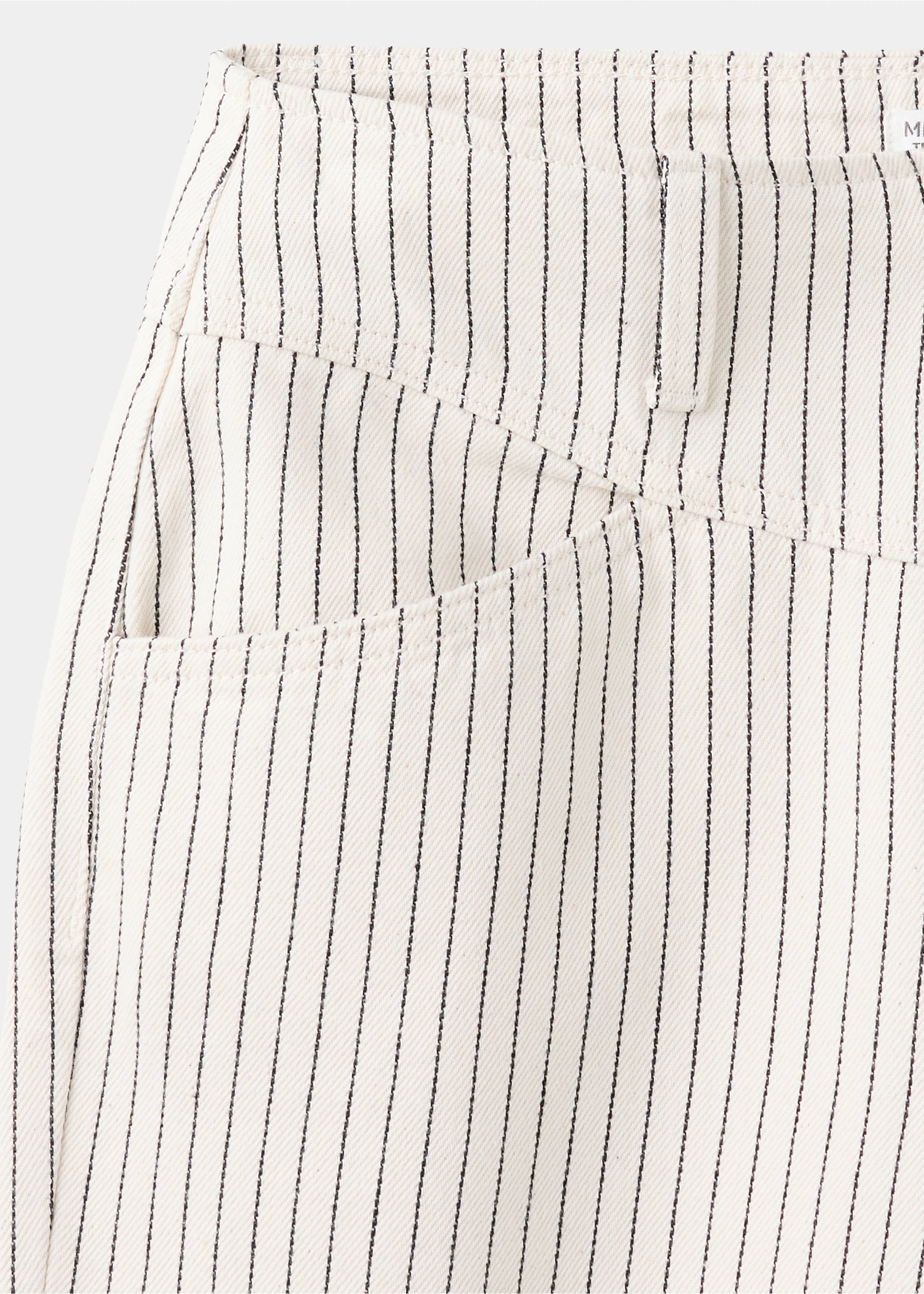 Wide leg striped jeans - Details of the article 0, Ecru. Ref: 37053301-00.