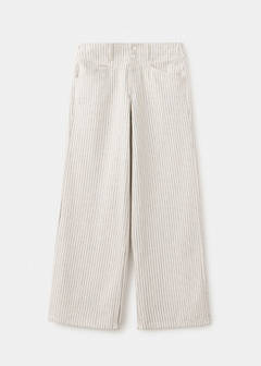 Wide leg striped jeans — Ecru 3
