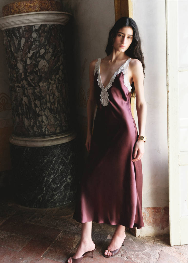 Heeled sandals with metallic detail — Burgundy