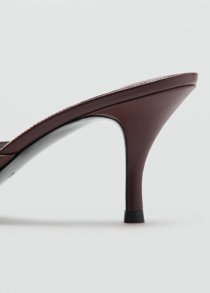 Heeled sandals with metallic detail — Burgundy